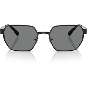 Michael Kors Mens MK1183 Madagascar Hexagonal Sunglasses, Black Matte/Dark Grey Monochromatic, 55 mm