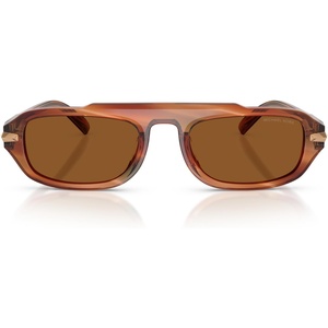 Michael Kors Mens MK2279U Watch Hill Universal Fit Oval Sunglasses, Brown Horn/Amber Monochromatic, 55 mm