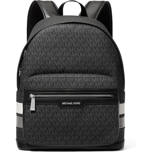 Michael Kors Men’s Malone Backpack, Blue Multi, One Size(Silver-tone Hardware/Storm Signature Stripe)