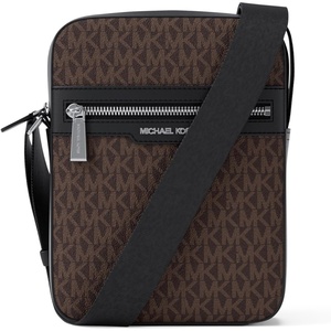Michael Kors Men’s Malone Flight Bag(Silver-tone Hardware/Brown/Black Signature)