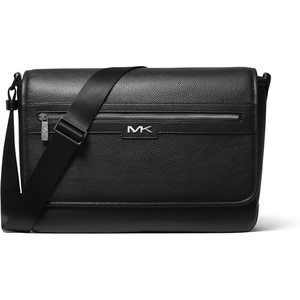 Michael Kors Men’s Malone Messenger, Silver-Tone Hardware/Black