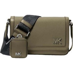 Michael Kors Unisex Edison Mini Flap Crossbody Bag With Pouch(Safari Green)