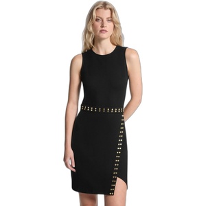 Michael Kors Women’s Astor Stud Sleeveless Mini Dress(Black)