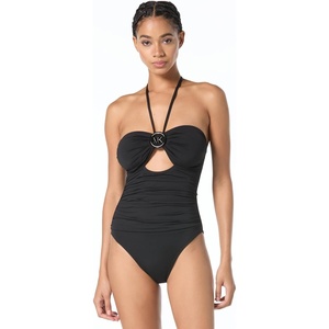 Michael Kors Women’s Bubble Logo Bandeau One Piece(Black)