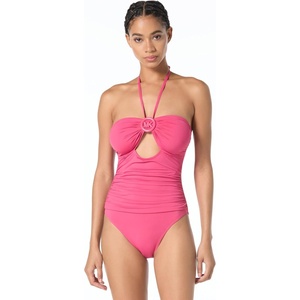 Michael Kors Women’s Bubble Logo Bandeau One Piece(Bloom)