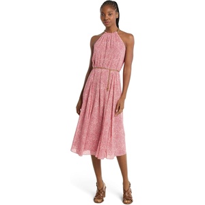 Michael Kors Women’s Chain Belt Halter Dress(Light Berry Sorbet)