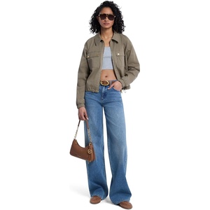 Michael Kors Women’s Cotton Zip Up Jacket(Safari Green)