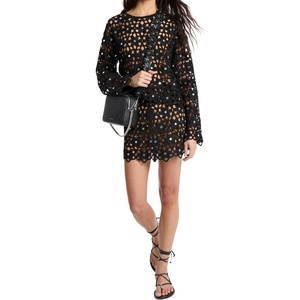 Michael Kors Women’s Crochet Mini Skirt(Black)