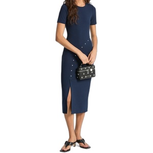Michael Kors Women’s Dome Stud Midi Dress(Black)