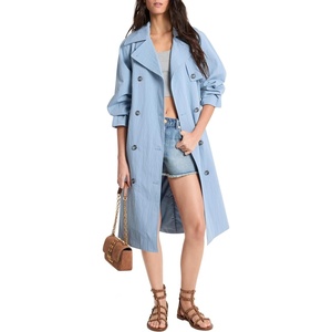 Michael Kors Women’s Double Breasted Oversize Belted Trench Coat(Chambray)