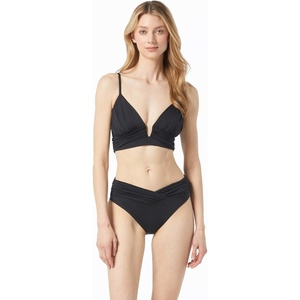 Michael Kors Women’s Draped Bikini Top(Black)
