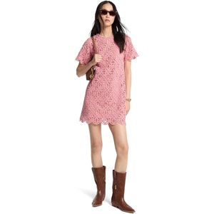 Michael Kors Women’s Faux Crochet Short Sleeve Dress(Primrose)