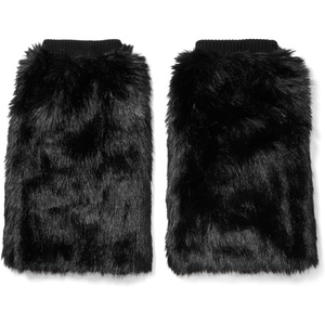 Michael Kors Women’s Faux Fur Ski Leg Warmer, Black/Black, One Size