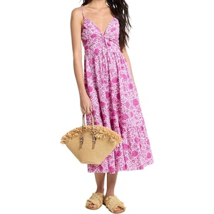 Michael Kors Women’s Floral Midi Dress(Raspberry)