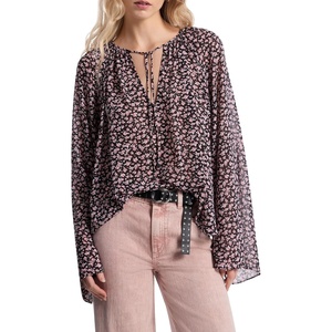 Michael Kors Women’s Floral V-Neck Top(Dusty Rose)
