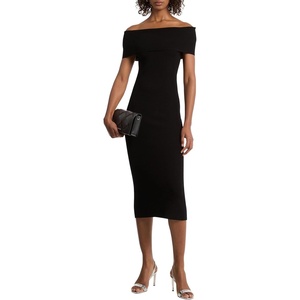Michael Kors Women’s Fold Over Midi Dress(Black)