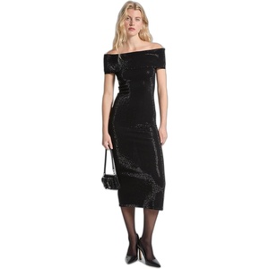Michael Kors Women’s Fold Over Midi Dress(Gem/Black)