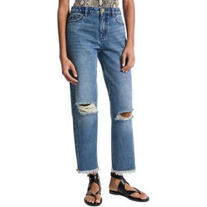 Michael Kors Women’s Frayed Distressed Jean(Dusk Blue Wash)