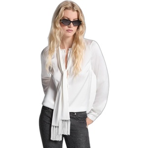 Michael Kors Women’s Fringe Bow Blouse(White)
