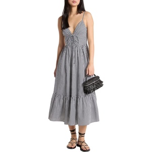Michael Kors Women’s Gingham Midi Dress(Black/White)