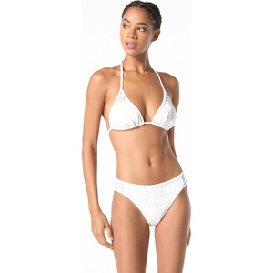 Michael Kors Women’s Laser Cut Scuba String Triangle Top(White)