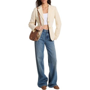 Michael Kors Women’s Linen Patch Pocket Blazer(Lemon)