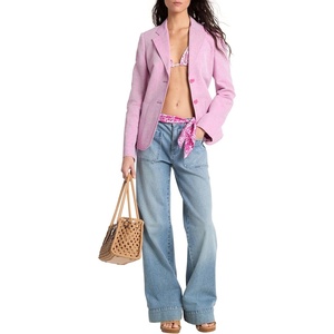 Michael Kors Women’s Linen Patch Pocket Blazer(Raspberry)
