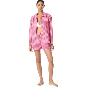 Michael Kors Women’s Marina Stripe Cover Up Shirt(Bloom)