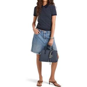Michael Kors Women’s Micro Dome Studs Polo Top(Midnight Blue)