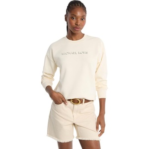 Michael Kors Women’s Mk Shadow Embossed Logo Crew(Bone)