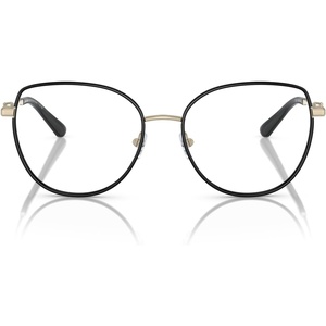 Michael Kors Women’s Mk3066j Empire Round Prescription Eyewear Frames(Light Gold/Black/Demo Lens)