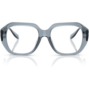 Michael Kors Women’s Mk4148u Valletta Universal Fit Square Prescription Eyewear Frames(Denim Transparent/Demo Lens)