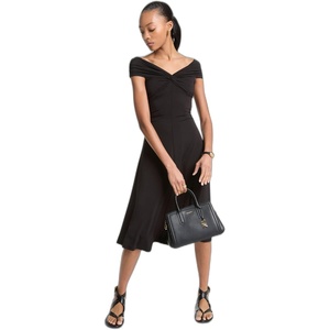 Michael Kors Women’s Off Shoulder Midi Dress(Black)