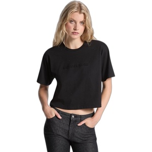 Michael Kors Women’s Oversized Croped Mk Rhinestone T Shirt(Black)