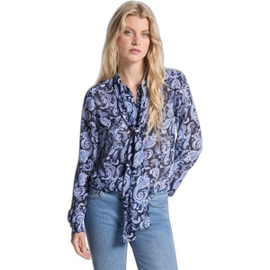 Michael Kors Women’s Paisley Bow Blouse(French Blue)
