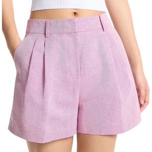 Michael Kors Women’s Pleated Linen Short(Raspberry)
