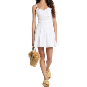 Michael Kors Women’s Poplin Smocked Mini Dress(White)