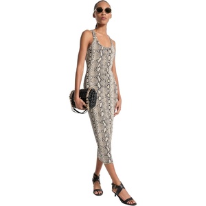 Michael Kors Women’s Racer Back Midi Tank Dress(Soft Ecru)
