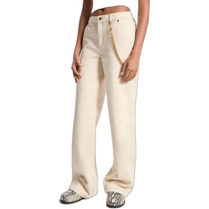 Michael Kors Women’s Relaxed Wide Leg Jean(Natural Rinse Wash)