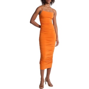 Michael Kors Women’s Ruched Midi Dress(Lorange)