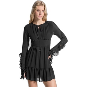 Michael Kors Women’s Ruffle Sleeve Dress(Black)