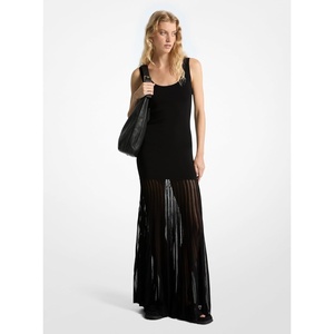 Michael Kors Women’s Scoop Neck Sheer Maxi Dress