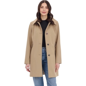 Michael Kors Women’s Single Breasted Raincoat With Detachable Hood(Khaki)