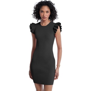 Michael Kors Women’s Sleeveless Ruffle Mini Dress(Black)