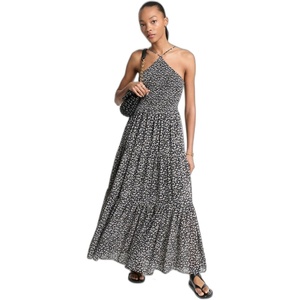 Michael Kors Women’s Smock Halter Neck Maxi Dress(Taupe)