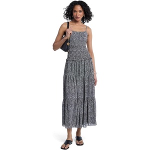 Michael Kors Women’s Smocked Maxi Dress(Black/Bone)