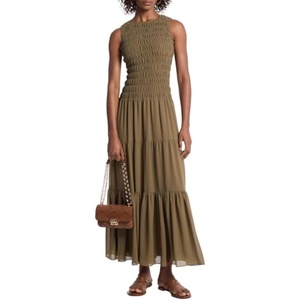 Michael Kors Women’s Smocked Tank Dress(Safari Green)