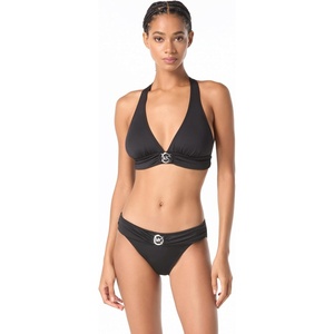 Michael Kors Women’s Solid Logo Ring Halter Top(Black)