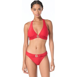 Michael Kors Women’s Solid Logo Ring Halter Top(Red)