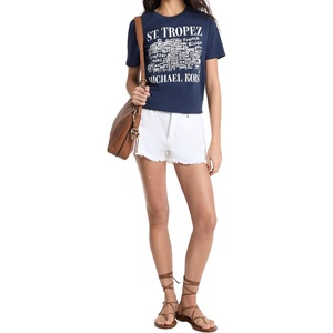 Michael Kors Women’s St Tropez Graphic Tee(Midnight Blue)